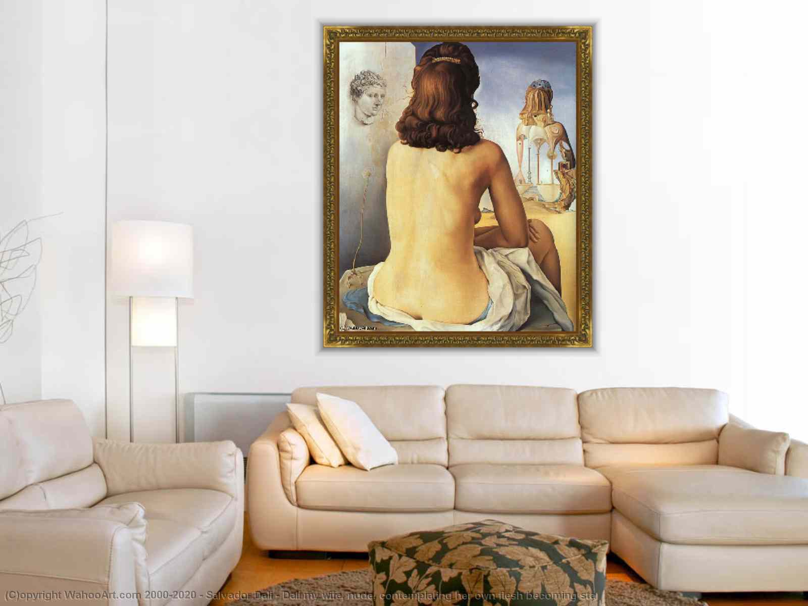 Dalí my wife, nude, contemplating her own flesh becoming sta by Salvador  Dali | Most-Famous-Paintings.com