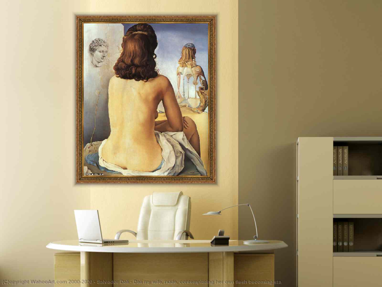 Dalí my wife, nude, contemplating her own flesh becoming sta by Salvador  Dali | Most-Famous-Paintings.com