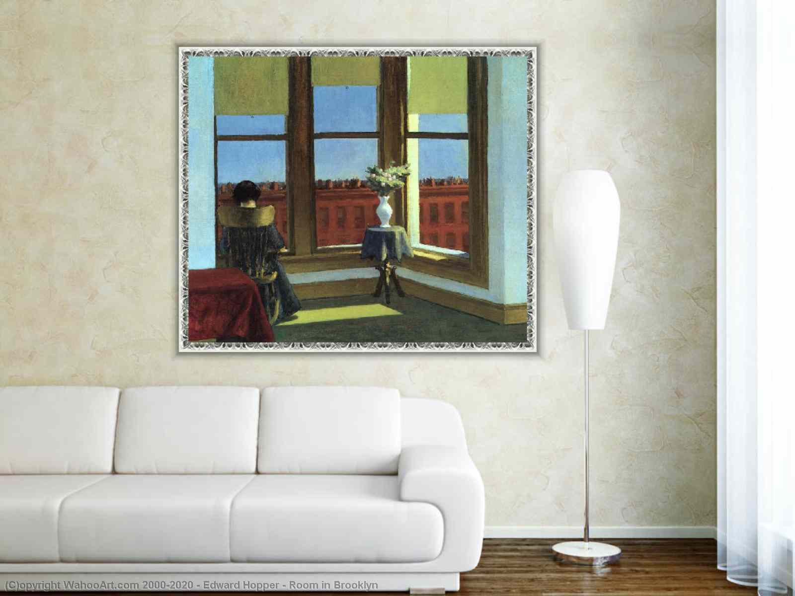 Wall Art Print  The girl of contemplation style of Edward Hopper