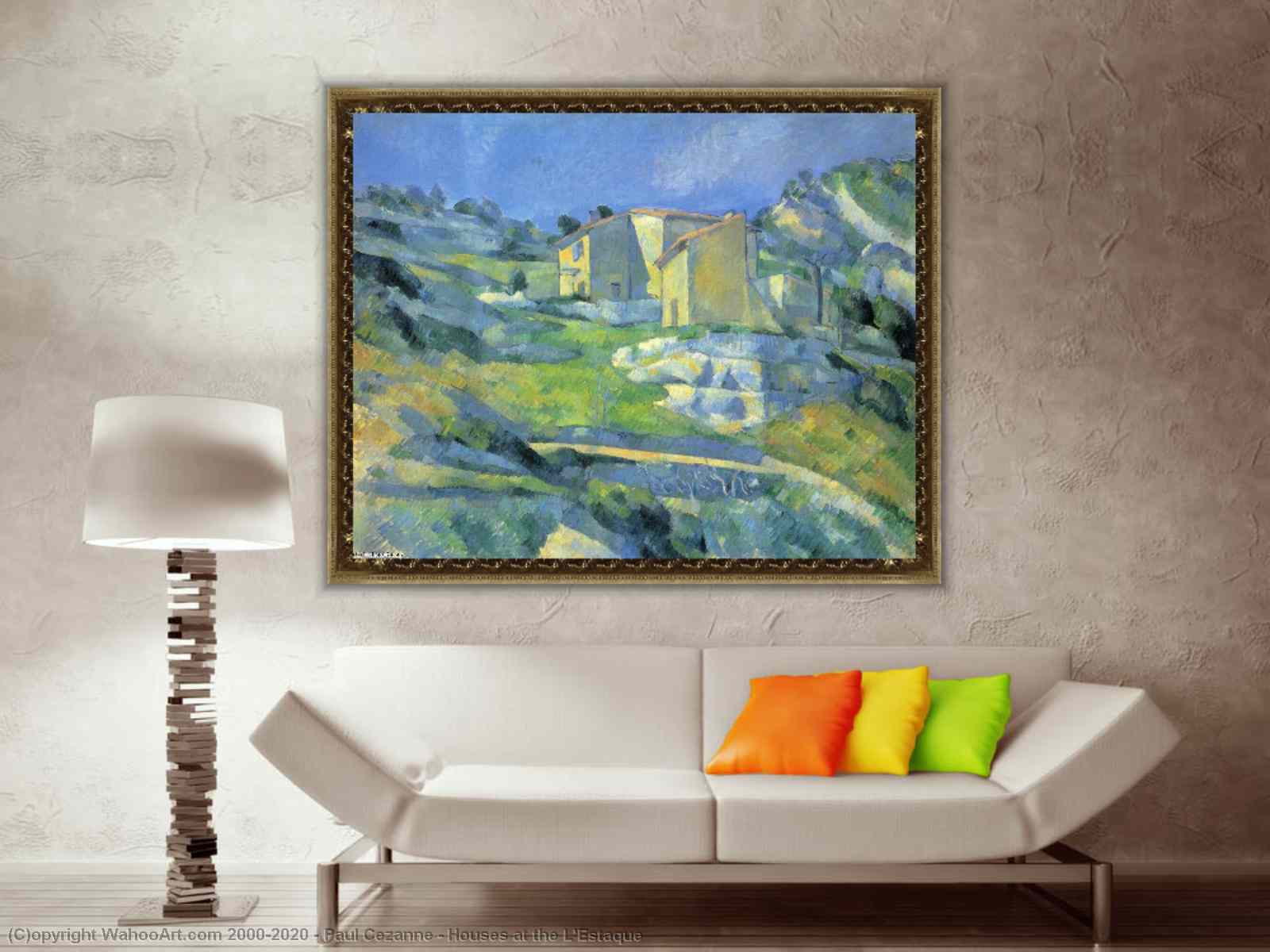 Reproduções De Pinturas | Casas no L Estaque por Paul Cezanne |  