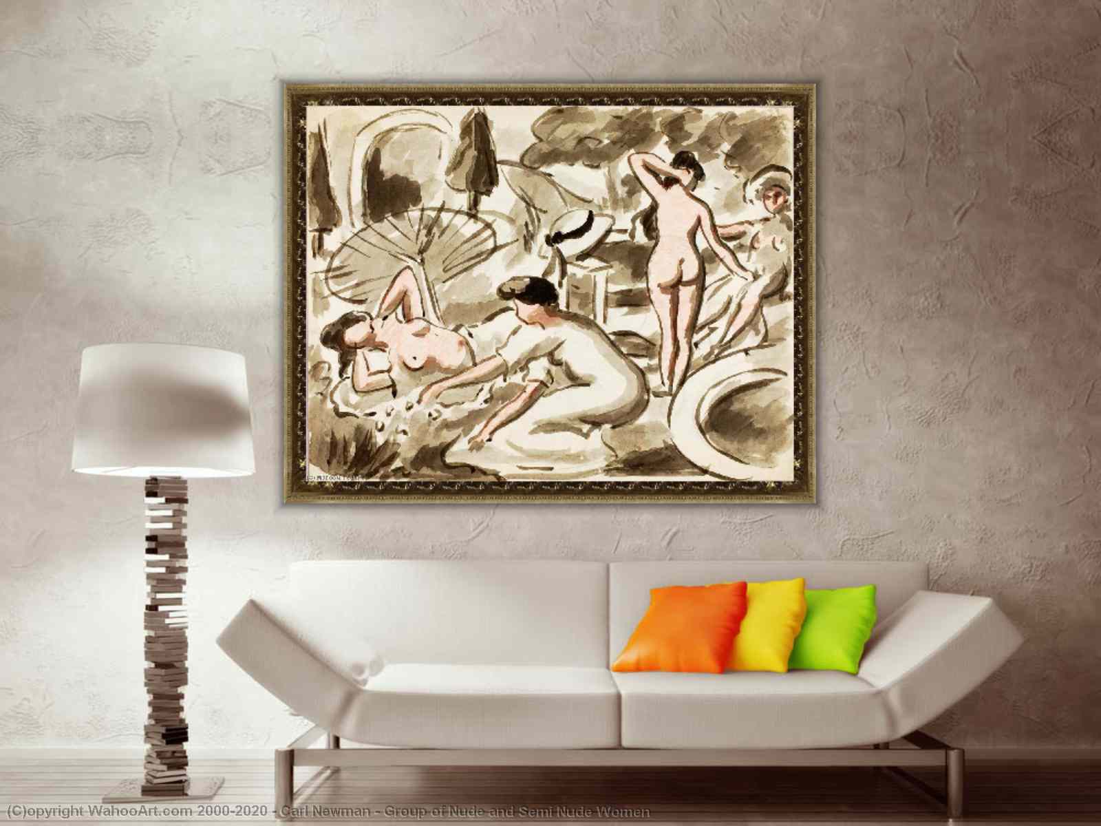 Paintings Reproductions Group of Nude and Semi Nude Women by Carl Newman |  Most-Famous-Paintings.com