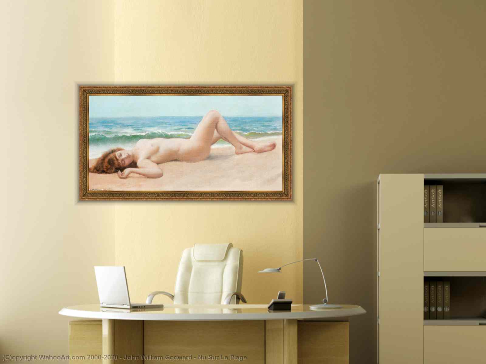 Oil Painting Replica Nu Sur La Plage by R.B.A John William Godward |  Most-Famous-Paintings.com