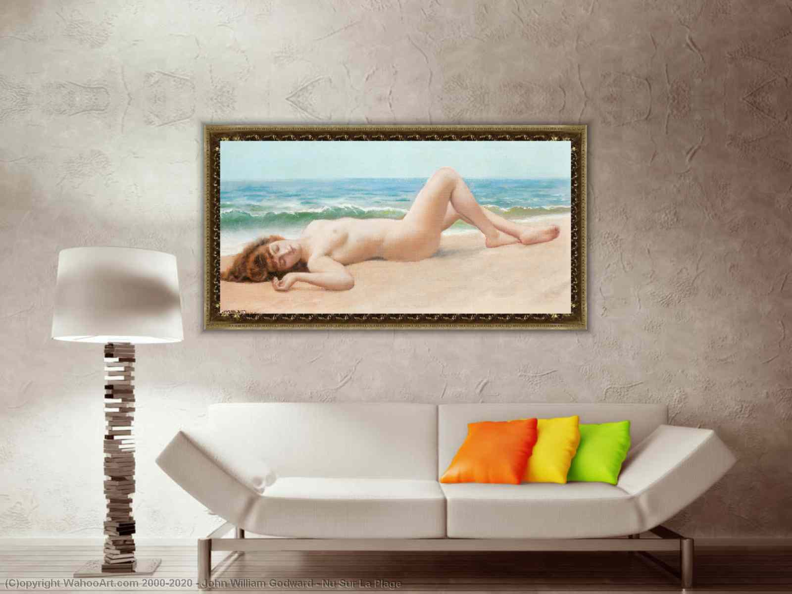 Oil Painting Replica Nu Sur La Plage by R.B.A John William Godward |  Most-Famous-Paintings.com