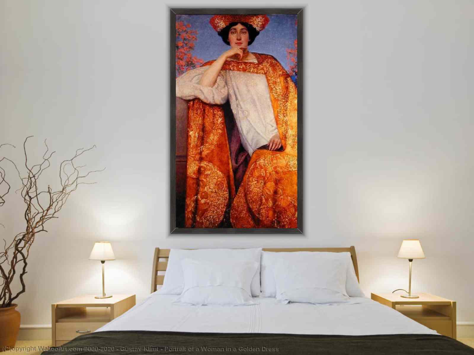 Purchase Oil Painting Replica Portrait of a Woman in a Golden Dress by  Gustave Klimt | Most-Famous-Paintings.com